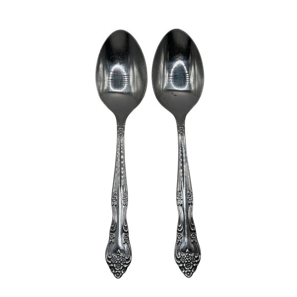 Stanley Roberts Dream Rose Stainless Steel tea Spoons 2 Glossy Finish Discontinu - Picture 2 of 4